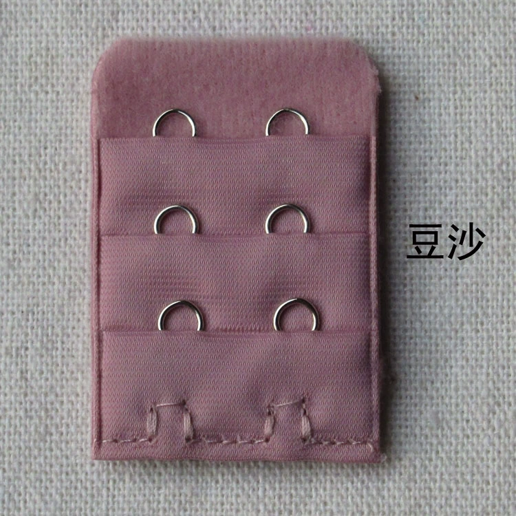 Bra extension buckle pack, 3-row 2-hook polyester electroplated, 3.2×5 cm spacing 1.3 cm
