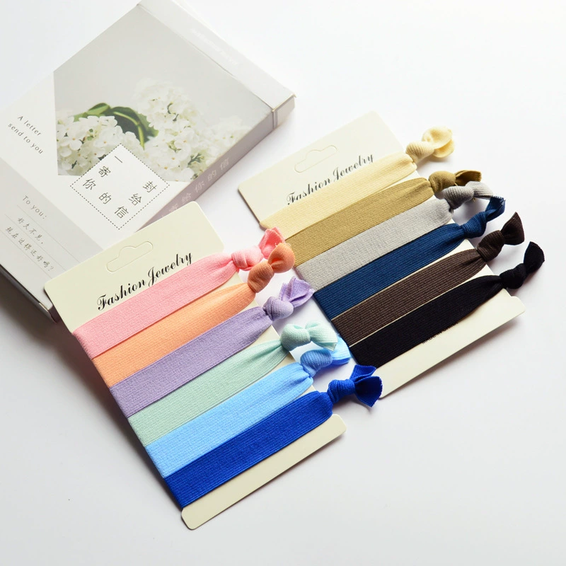 [糖果色高弹打结发圈 卡装打结发圈  高弹Hair tie 糖果色打结发圈]