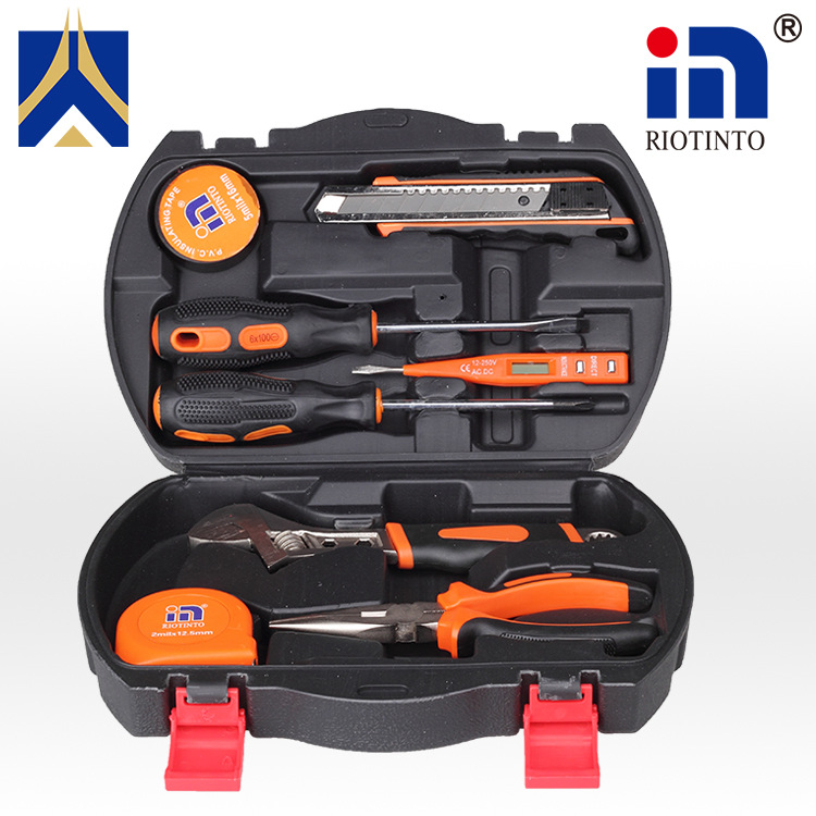 9件套家用五金工具箱装修安装五金工具套装多功能木工工具