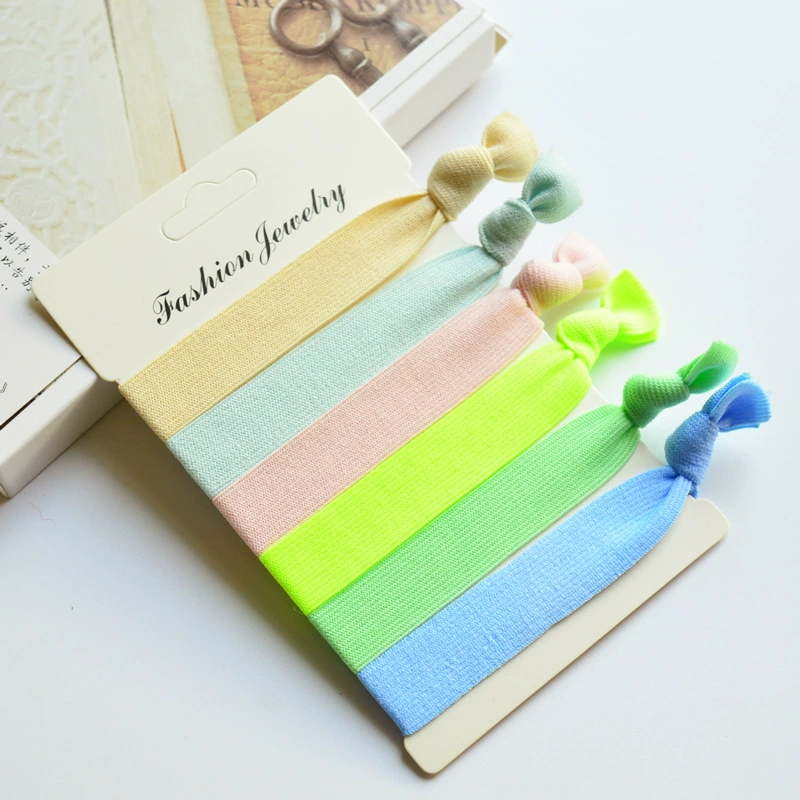 [糖果色高弹打结发圈 卡装打结发圈  高弹Hair tie 糖果色打结发圈]