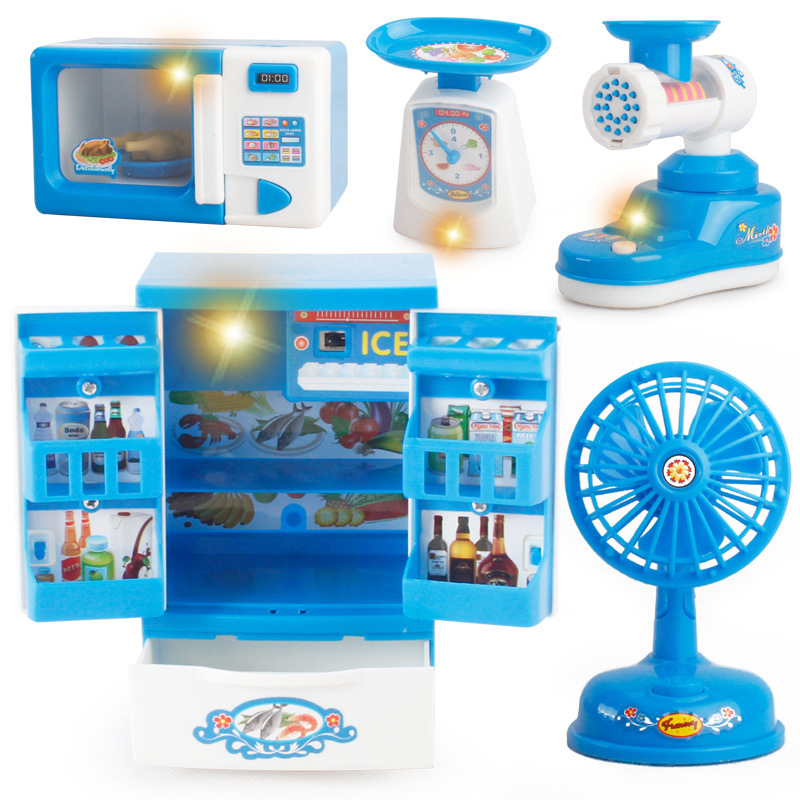 Fábrica al por mayor de diversión para niños Mini cocina play House juguetes simulación lavadora refrigerador pequeños electrodomésticos Juguetes