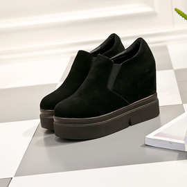 乐福鞋休闲女2025春季新款厚底内增高松糕鞋单鞋套脚懒人鞋