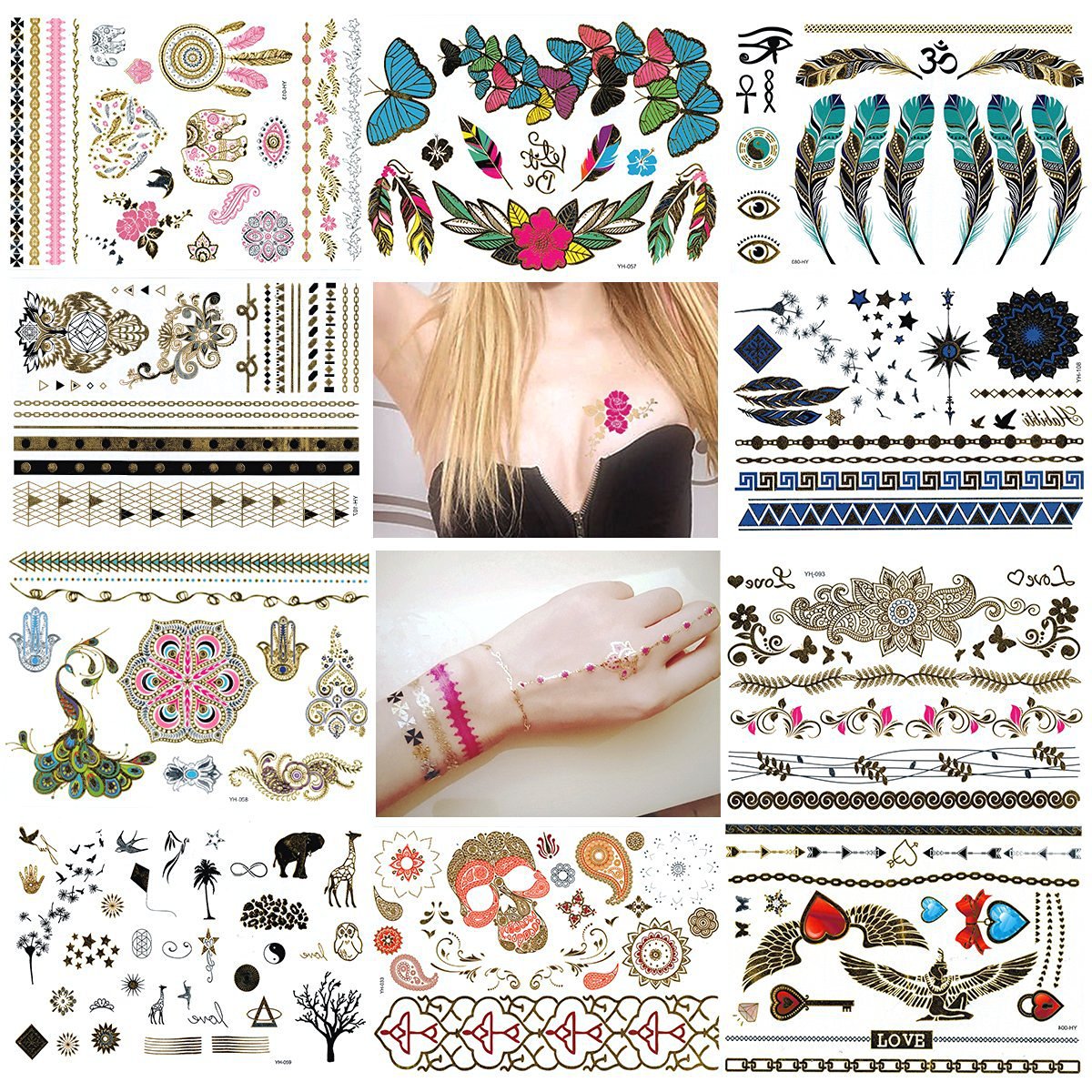 Metal tattoo stickers, plus size