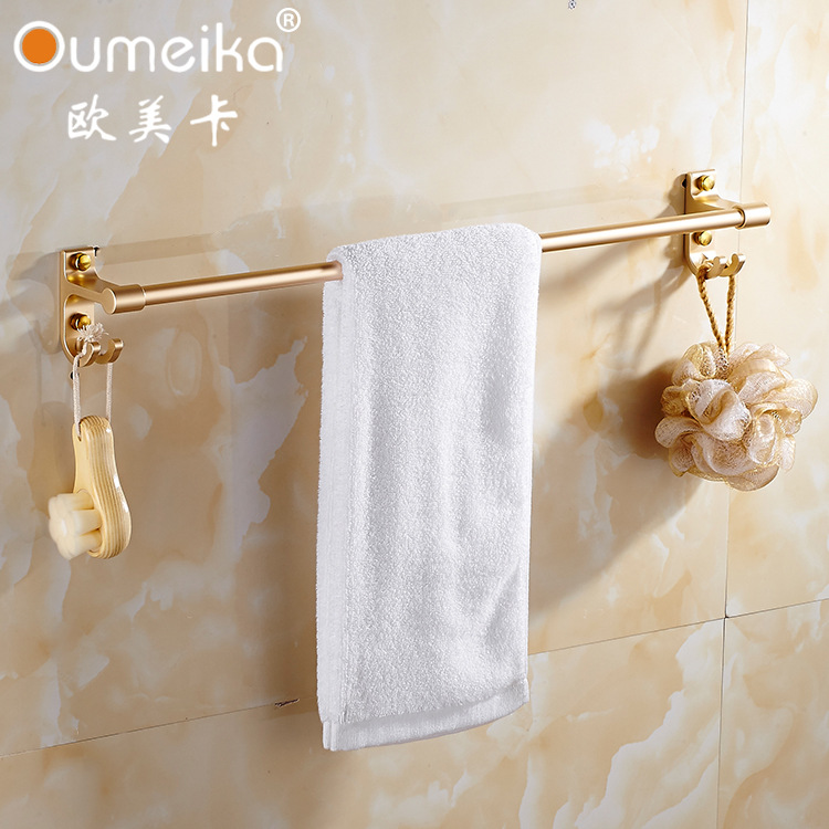 批发五金家用毛巾架 浴室欧式单杠毛巾挂钩 太空铝浴巾架欧式挂件