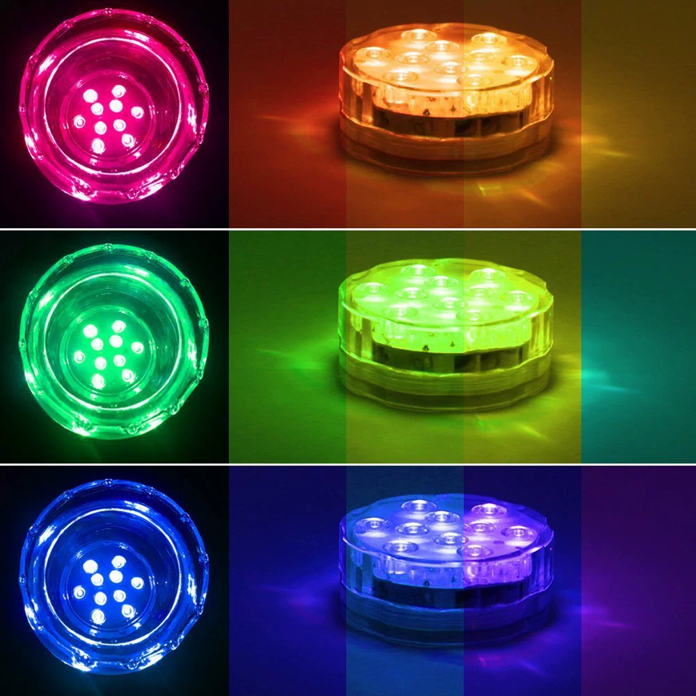 LED пульт дистанционного управления diving light Аквариум креативный водонепроницаемый дайвинг свет Цветной vase пульт LED большой диск свет