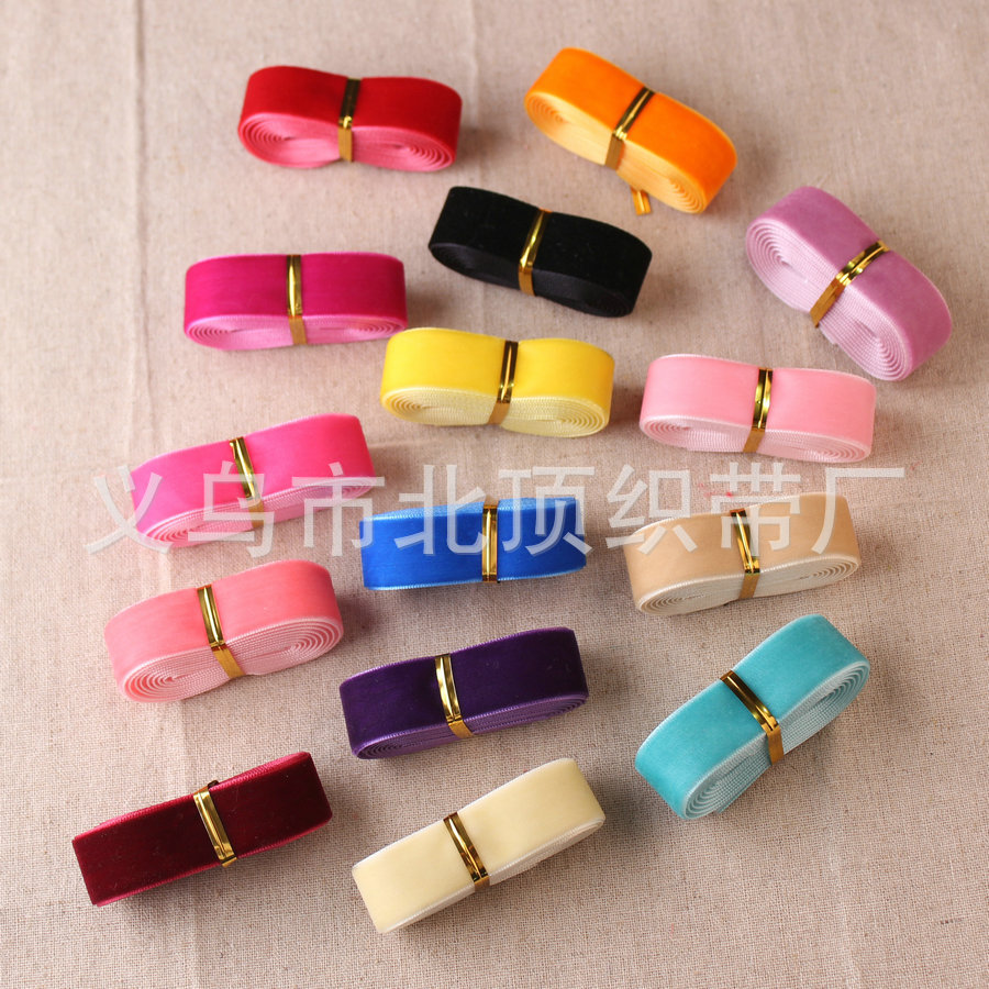 Cinta de terciopelo al por mayor cinta bolsa de papel embalaje de color portátil flocado cinta arco accesorios de joyería cinta
