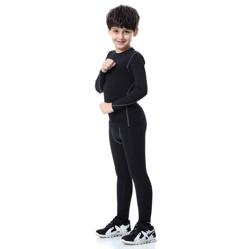 Children's clothing boys and girls tight-fitting PRO sports fitness training running long and short-sleeved clothes elastic quick-drying shorts and trousers