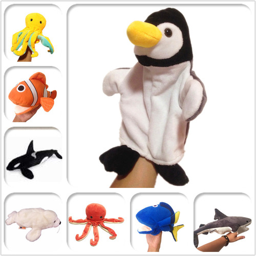 Creative New Marine Animals Penguin Octopus Seal Plush Hand Puppet Toy Children's Ragdoll Finger Doll Wholesale