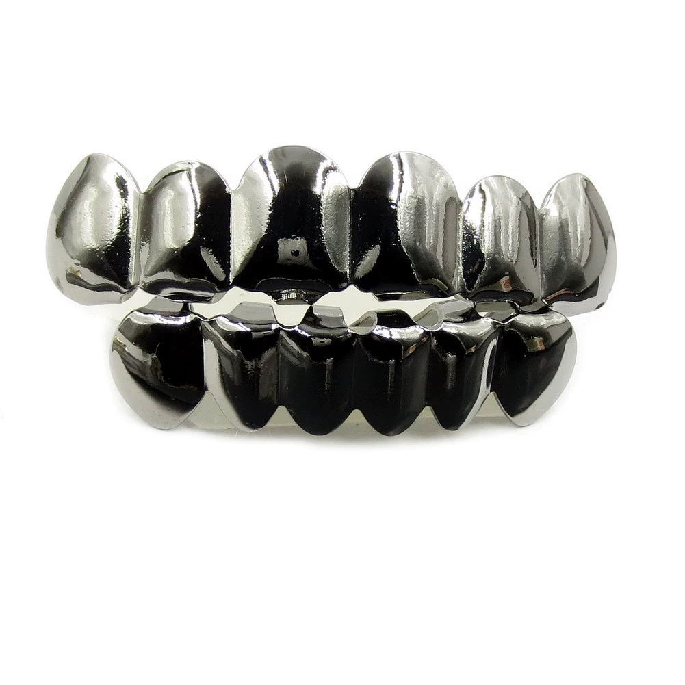 Золото зубных украшений Grillz, настоящее золото на медной основе, комплекты верх-низ, украшения в стиле хип-хоп