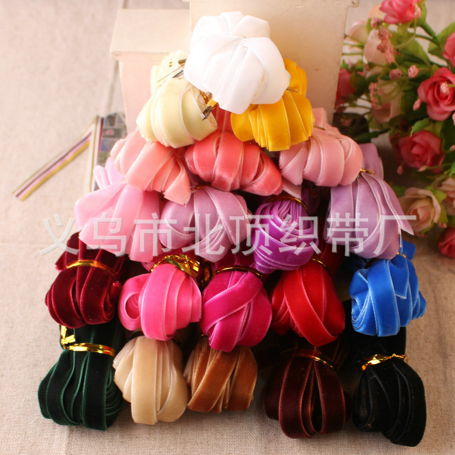 Cinta de terciopelo al por mayor cinta bolsa de papel embalaje de color portátil flocado cinta arco accesorios de joyería cinta