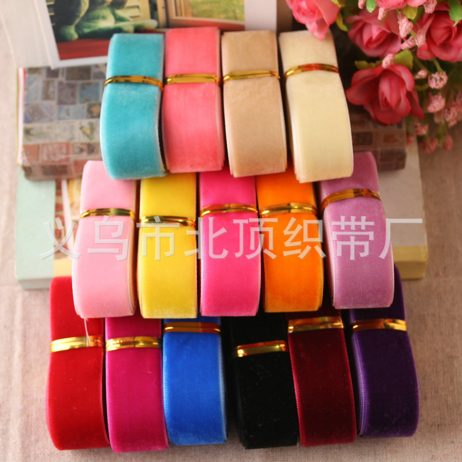 Cinta de terciopelo al por mayor cinta bolsa de papel embalaje de color portátil flocado cinta arco accesorios de joyería cinta