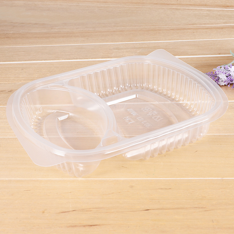 厂家新款一次性饭盒吸塑快餐盒 批发定 制外卖两格PP塑料餐盒