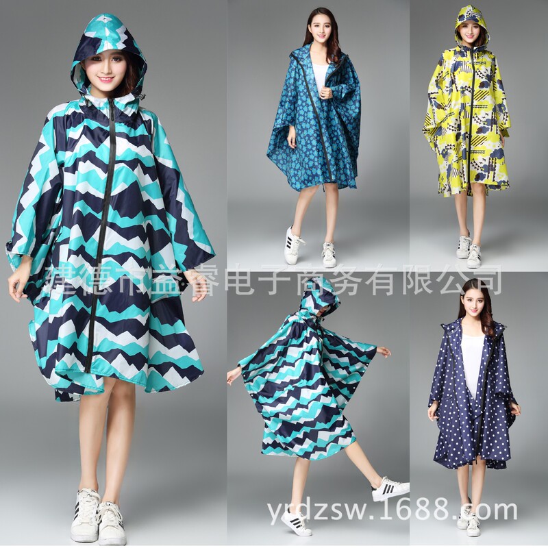 Manufacturer Consignment Japanese and Korean Fashion Thin Cloak Adult Men and Women Raincoat Poncho Backpack Cycling Amazon Foreign Trade