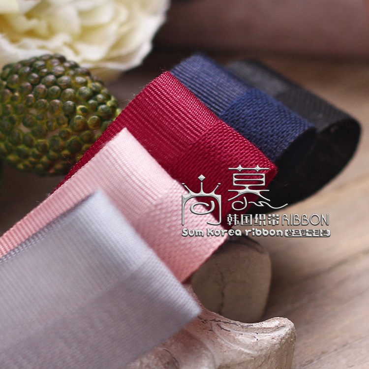 韩国织带 螺纹拼接缎带发饰diy材料礼品包装服饰辅料婚庆纯色丝带
