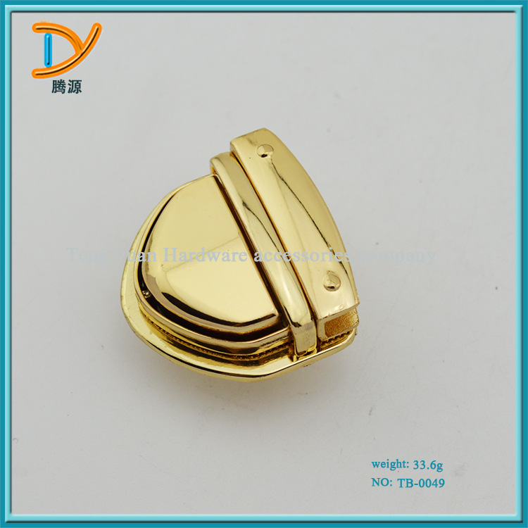 手袋箱包五金配件锁扣 手袋女包合金插锁扣 包包辅料金属配件扣