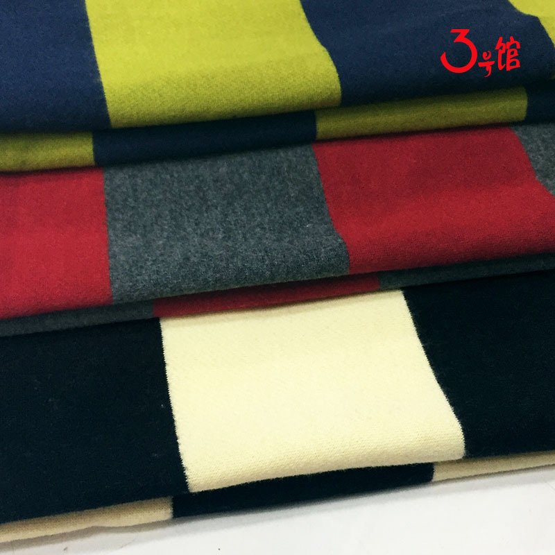 涤棉卫衣条纹面料 加绒时尚条纹保暖卫衣裙服装面料底部磨毛卫衣