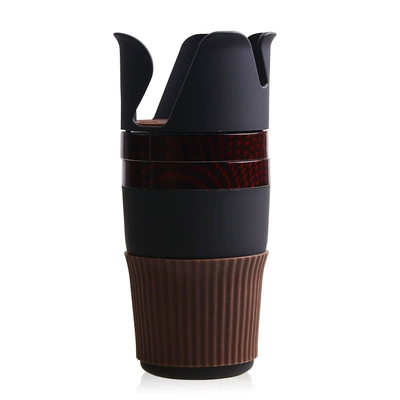 Car water cup holder storage box mobile phone holder glasses clip car multi-function drink holder car creative cup holder (Car cup holder/beverage holder) - red-plaid