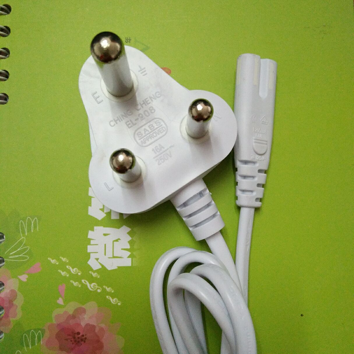 大南非电源线大南非插头线印度电源线三芯大圆脚南非插头电源线