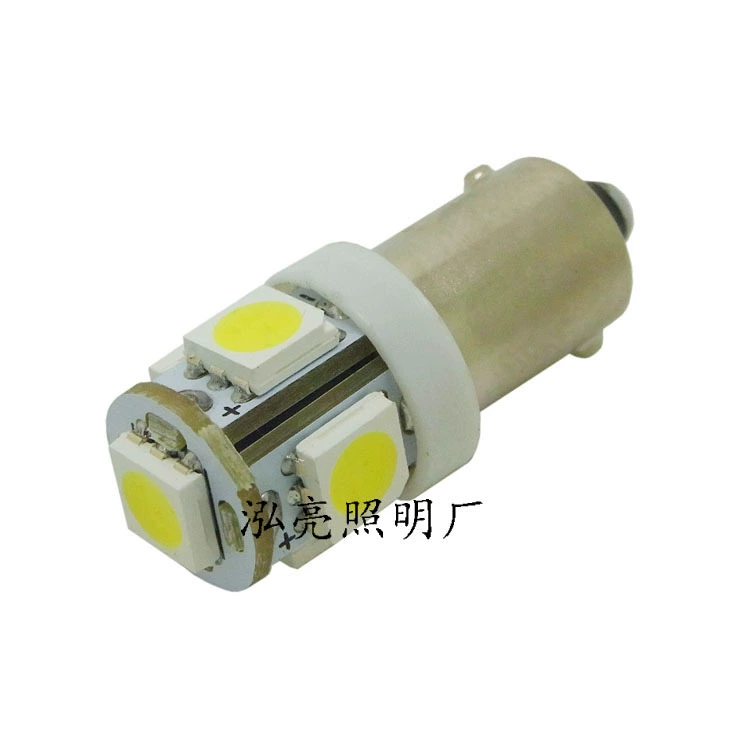 Светодиодные лампы для автомобилей, указатели поворота, подсветка номерного знака и т.д. BA9S 5SMD 5050 LED, чисто белый, теплый белый 12В