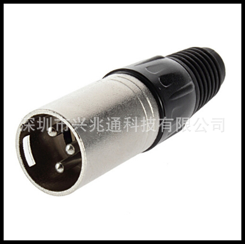 厂家直销三芯瑞士卡侬 3芯公卡龙头卡侬公头 话筒插头3芯公卡侬头