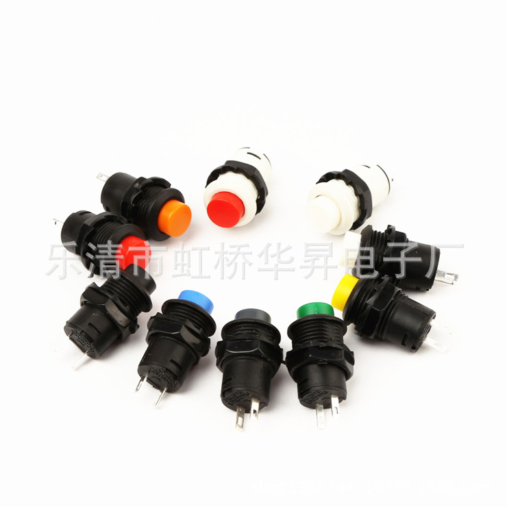 供应DS-425 427 红色 绿色多色可选无锁自复位按钮开关 开孔12mm
