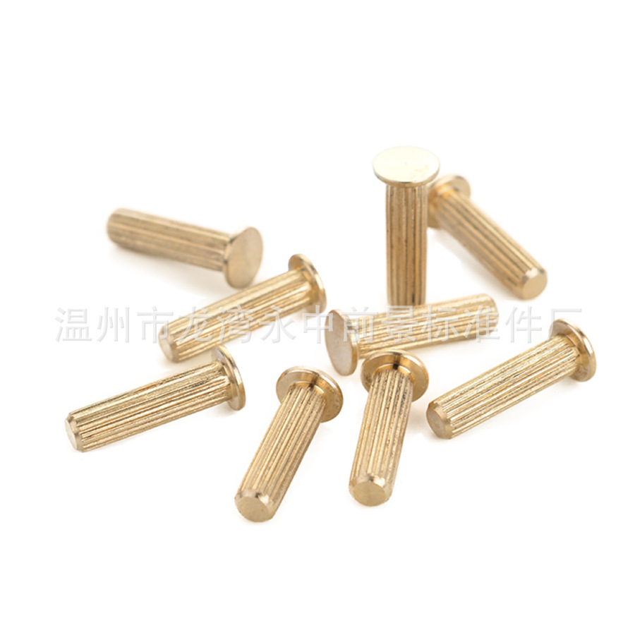 厂家非标定 制铜件加工铜铆钉 实心铜铆钉 竖直螺纹黄铜