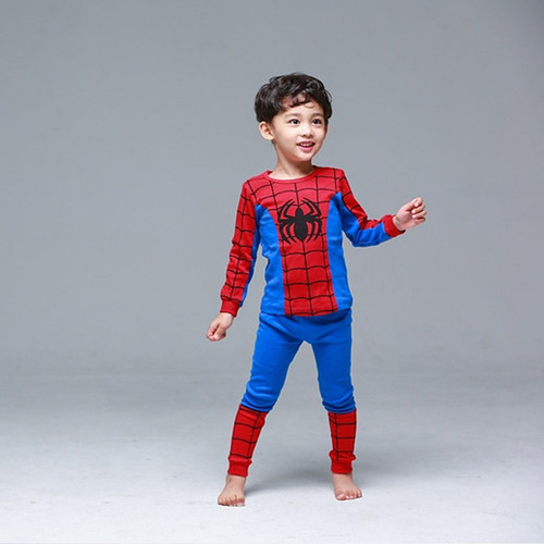 New boys' cotton Spider-Man underwear set, children's autumn clothing, cotton suit, cotton sweater, home wear