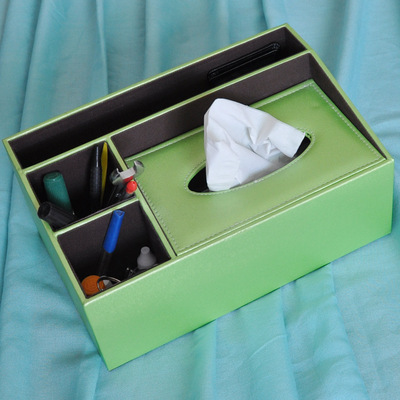 Manufactor Making Tissue box Imitation leather Tissue box Storage one multi-function storage box logo Printed