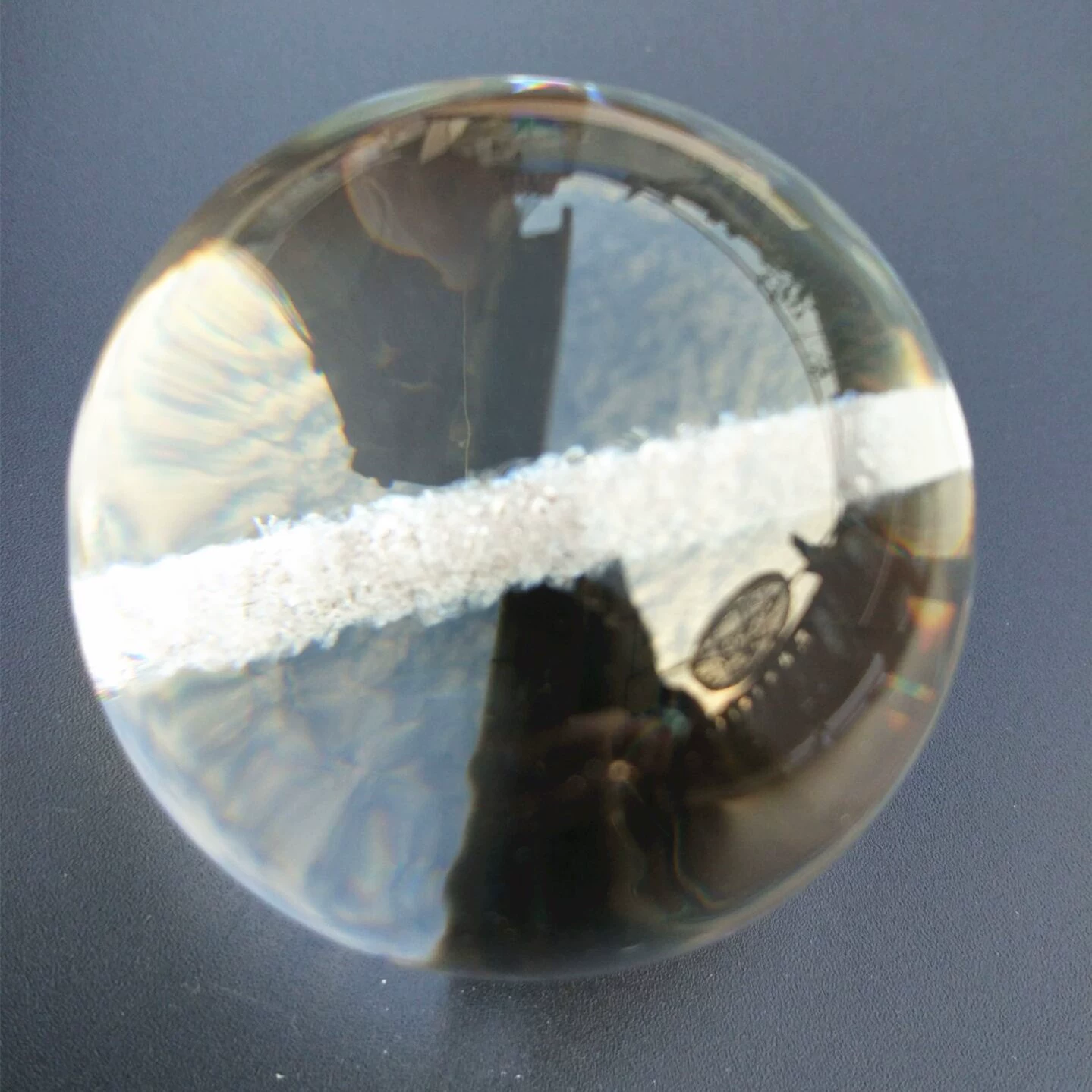 Оптовая среднего отверстия бисером шар 50 мм прозрачный хрустальный шар носить 3 мм поры стеклянный шар кулон