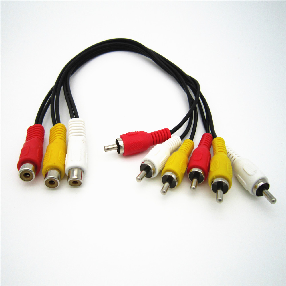 厂家供应3RAC母转6RCA公音频线 3母转6公AV视频线一分二纯铜现货