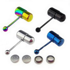 Hot-selling nightclub vibrating tongue ring stainless steel electroplated vibrating tongue nail body piercing jewelry mixed batch supply