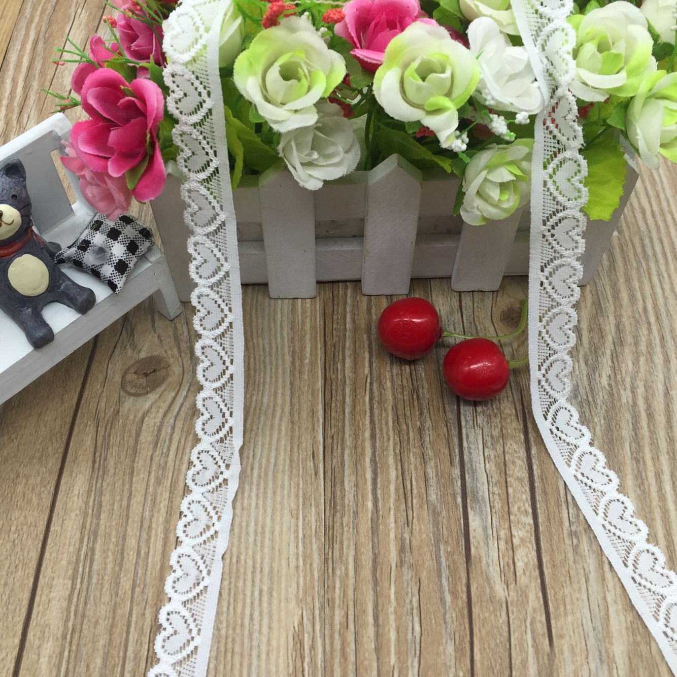 压沙弹力花边蕾丝花边现货供应压沙弹力307# 宽度 1.6cm