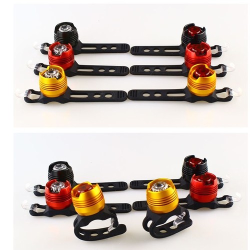 Bicycle aluminum alloy gemstone taillight single-eye helmet light high-brightness warning taillight mountain bike riding accessories and equipment