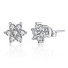 Earrings, fresh platinum accessory, Korean style, with snowflakes, wish