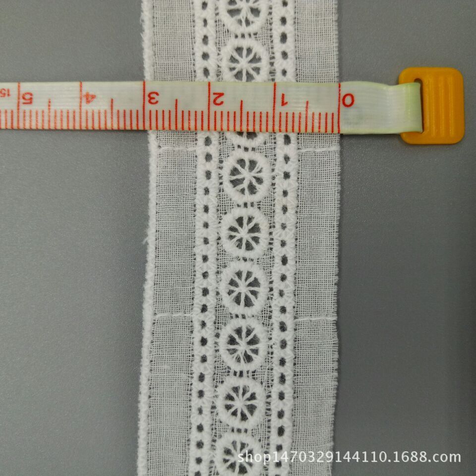 现货3cm大机绣棉布花边 复古风圈圈宫廷款 童装女装刺绣辅料