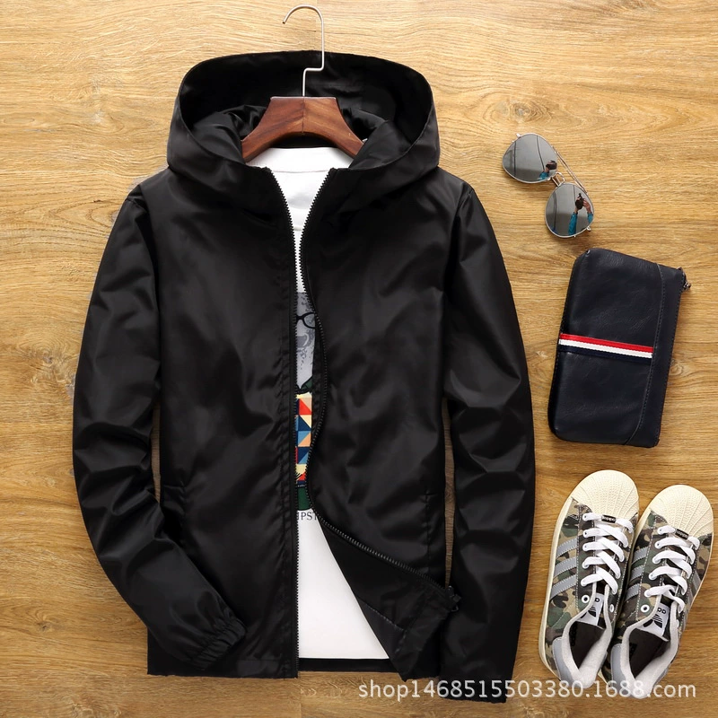 Весна и осень Спортивная Мужская и женская куртка Новая ветровка с капюшоном Молодежная Повседневная Куртка классная форма с принтом логотипа