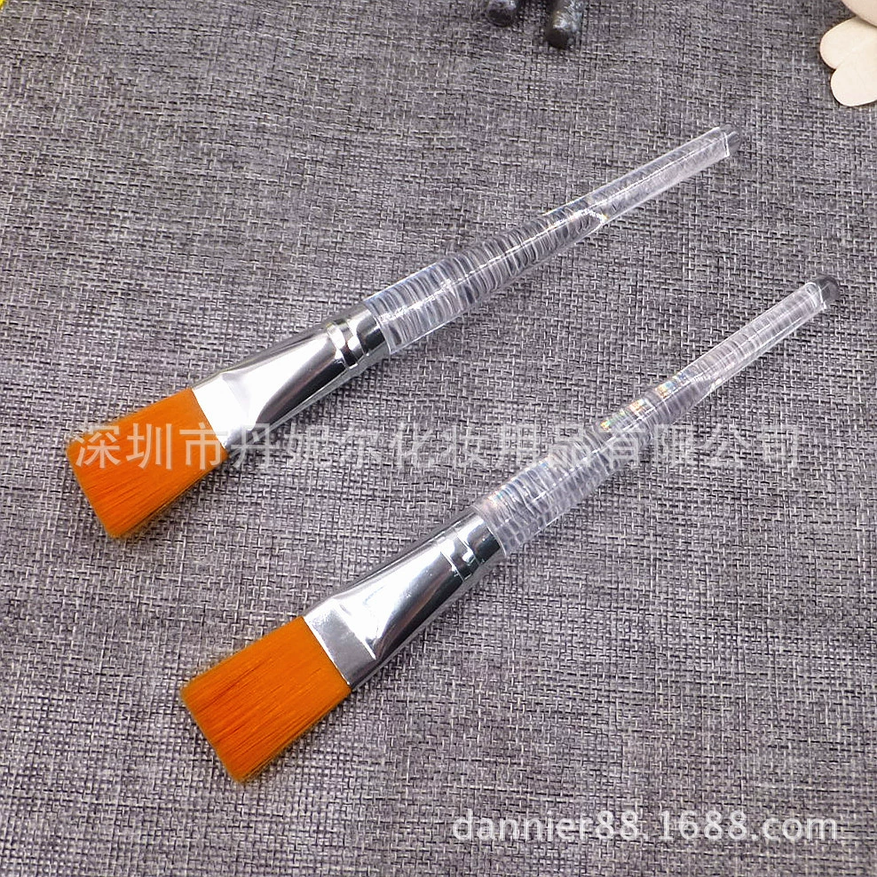 Silicone Face Mask Brush, Blade-Shape Applicator, Soft Silicone Head, 18 cm Clear Handle