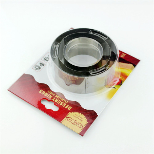 Cross-border exclusive stainless steel round mousse ring 3-piece cake ring DIY cake mold round three-piece set