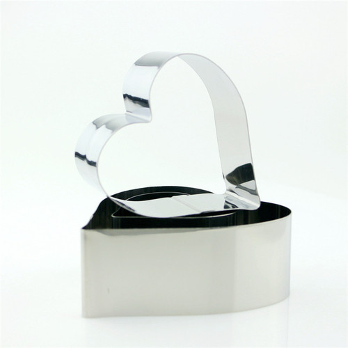 Cross-border exclusive heart-shaped stainless steel mousse ring love birthday cake ring baking DIY mold set