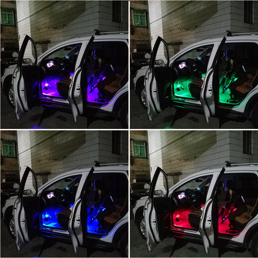 Car atmosphere light, dragging four -legged bottom lamp car inner atmosphere lights indoor light LED decorative light colorful atmosphere light 4