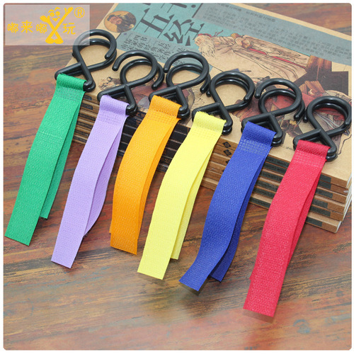 Baby stroller hook, colorful Velcro hook, household hook, multi-purpose car hook with double ring combination hook