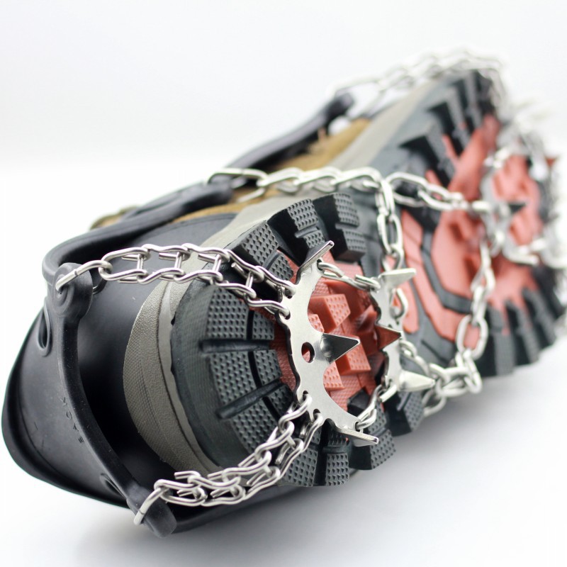 Yubao Outdoor 18-tooth crampons, anti-slip spikes, shoe covers, snow climbing crampons, mountaineering shoes, spike chains, stainless steel crampons