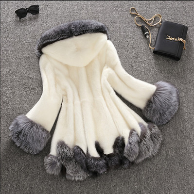New Imitation Fur Artificial Fur Women's White Rabbit Fur Mink Winter Hooded Outwear Jacket Aliexpress