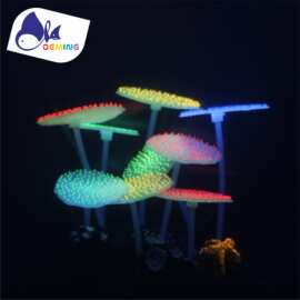 东莞厂家批发鱼缸水族造景装饰仿真水草假山硅胶用品荧光装饰造景