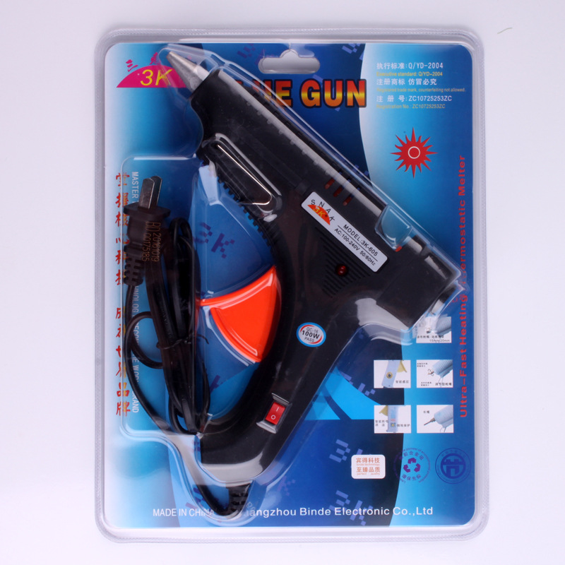 三克斯3K-605-100W热熔胶枪11MM热溶胶条适用胶枪预热快不漏胶