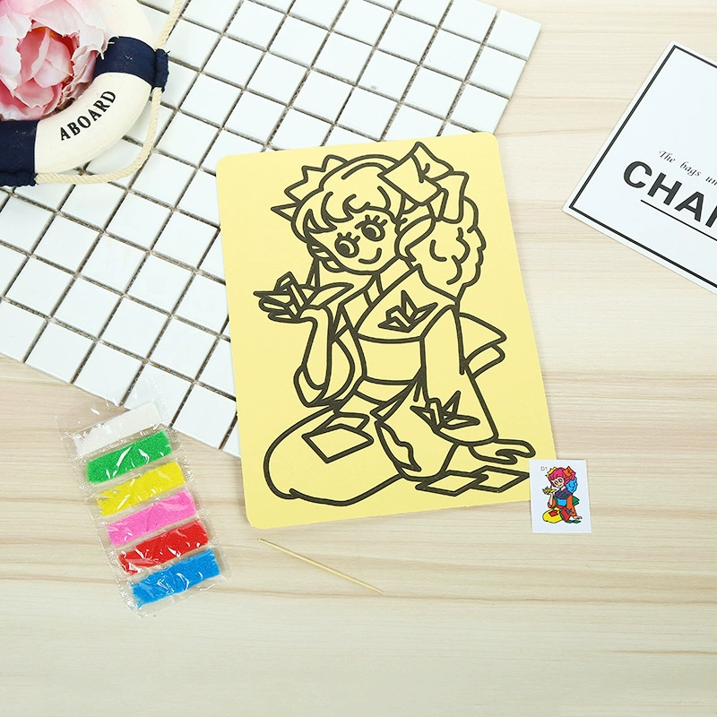 Оптовая Продажа с фабрики Детская ручная роспись песком песок новый мультфильм милые дети ручная роспись песком песок