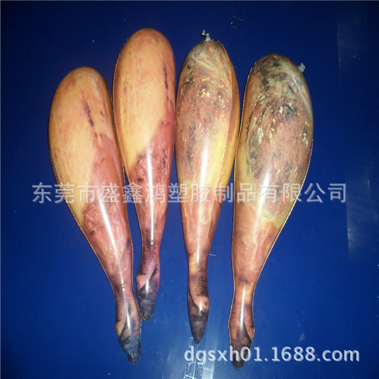 厂家供应PVC充气火腿玩具鸡腿仿真食物模型充气鸡腿汉堡火腿模型