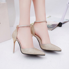 Drop shipping 2017 spring and summer new solid color women's sandals rhinestone high heels fashion sandals women's shoes wholesale