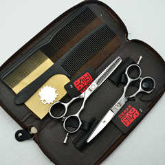 火匠5.5寸對稱柄美發剪理髮剪刀平剪 牙剪劉海剪打薄剪銀色套裝