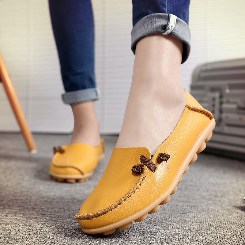 Spring and Summer Casual Mother Shoes Middle-aged and Elderly Single-layer Shoes White Shoes Women's Leather Shoes Flat Heel Flat Nurse Shoes